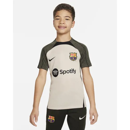 Maillot d'Entraînement FC Barcelone 2023-2024 - Beige/Vert Armée - Enfants