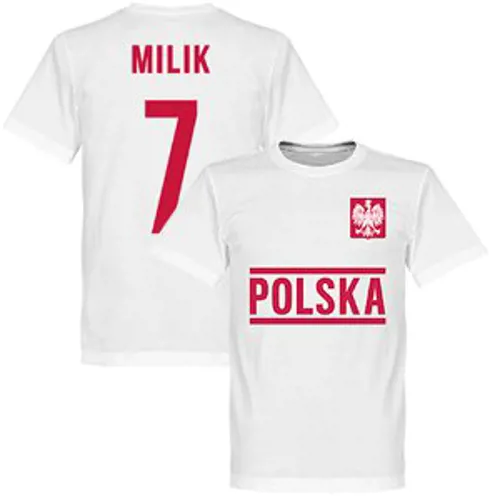 Pologne Milik Team T-Shirt - Blanc