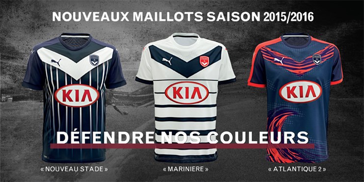 Nouveaux maillots Girondins 2015-2016 Puma