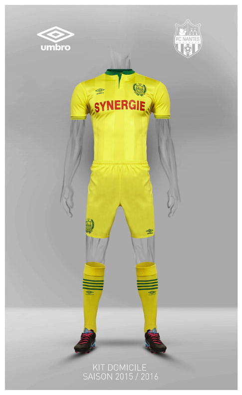 Tenue maillot short chaussettes FC Nantes 2015-2016 domicile