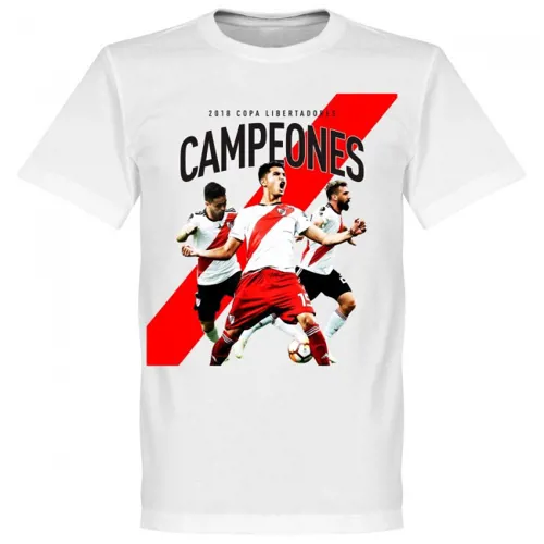 T-Shirt River Plate Copa Libertadores Campeones 2018 - Blanc