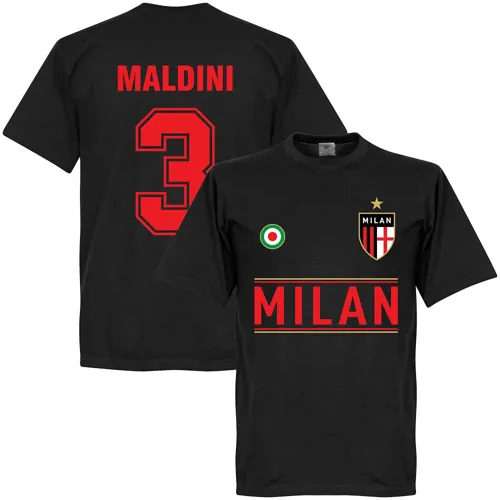 Team T-Shirt Milan AC Maldini - Noir