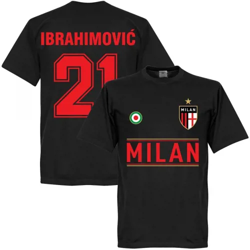Team T-Shirt Milan Zlatan Ibrahimovic - Noir