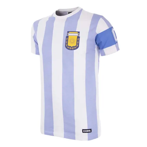 T-Shirt Capitaine Argentine - Blanc/Bleu Clair