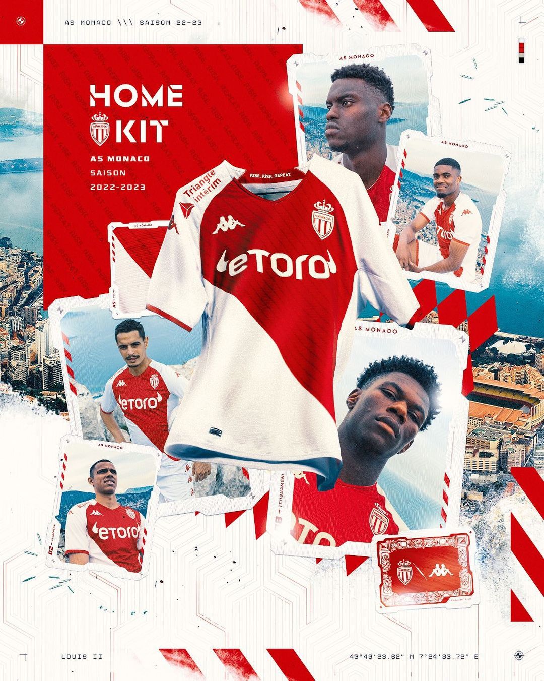 Maillot domicile AS Monaco 2022/2023