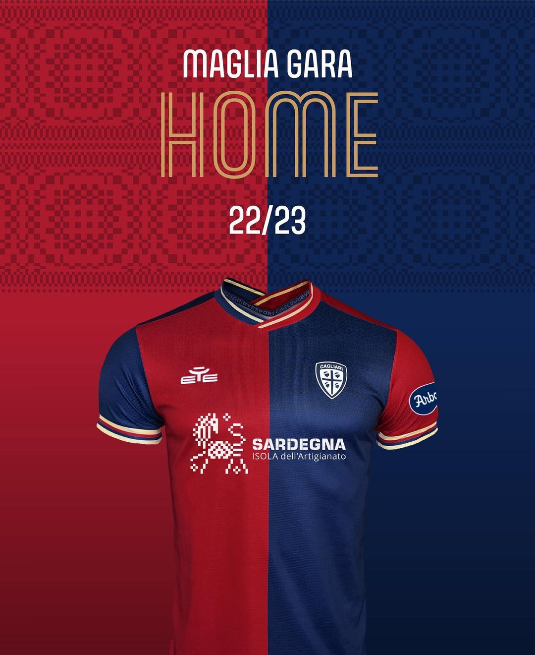 Maillot domicile Cagliari 2022-2023