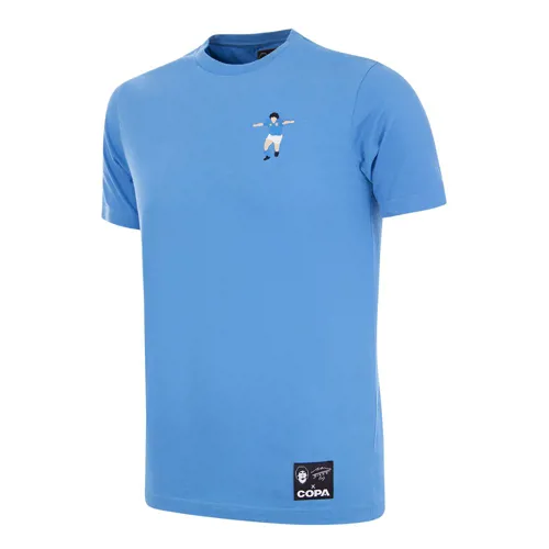 Napoli Maradona Embroidery T-Shirt - Bleu Clair