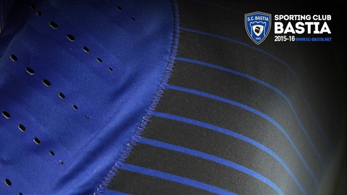 Maillot Bastia 2015-2016 détail