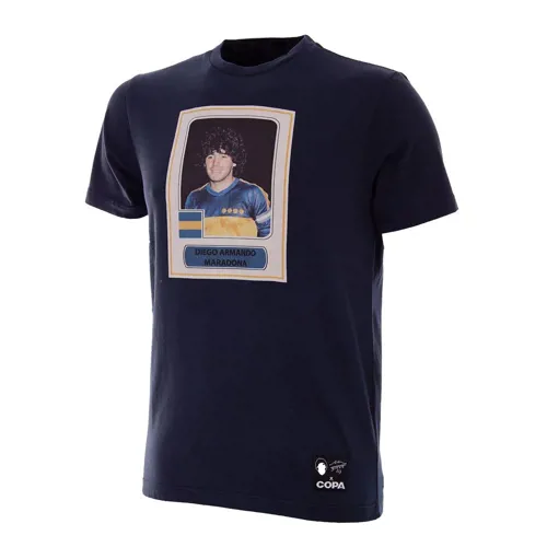 T-Shirt Boca Juniors Maradona Sticker - Bleu Marine