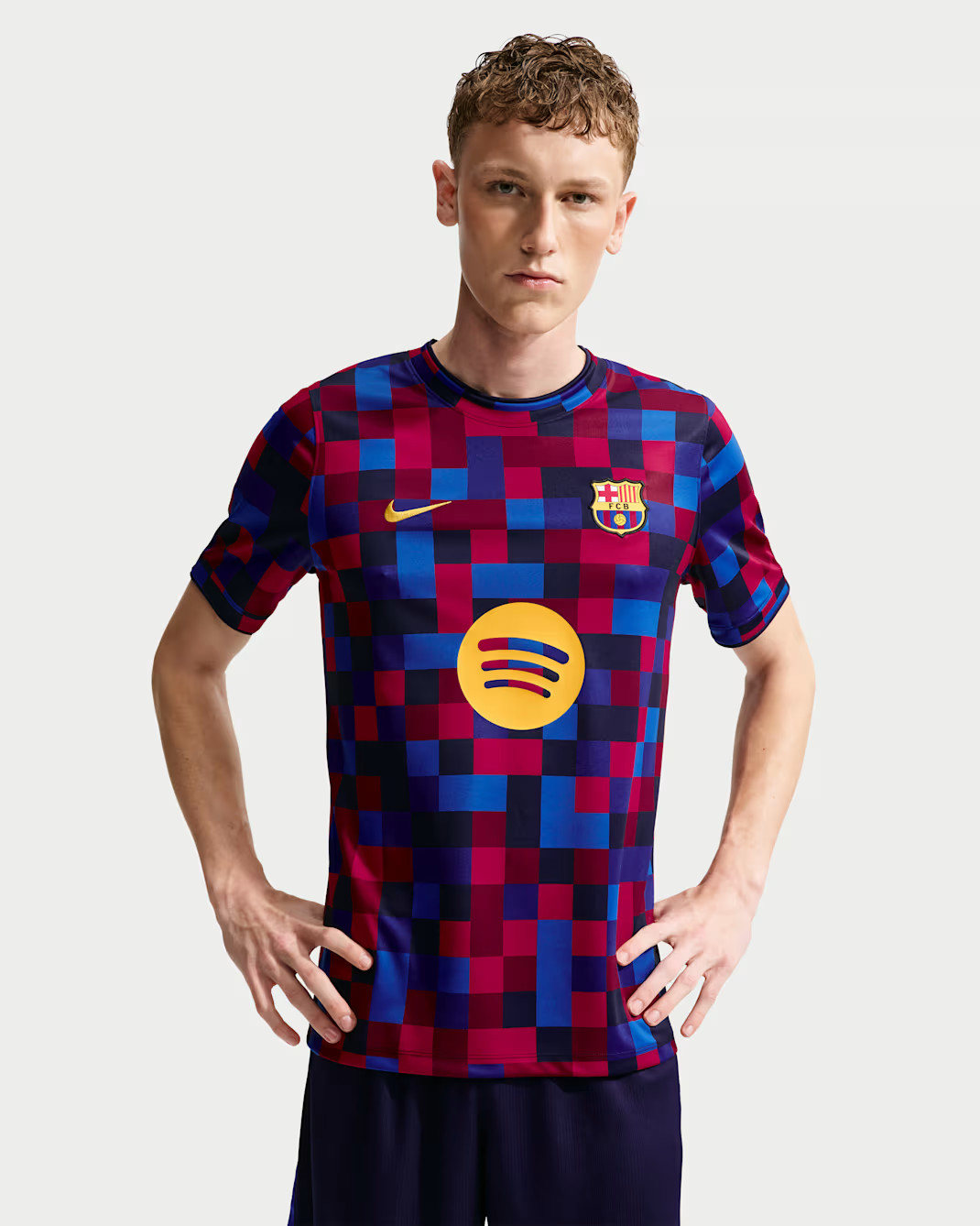 Maillot d'échauffement FC Barcelone 2026-2027 - Bleu/Rouge